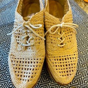 Schutz Rattan Platform Tennis Shoes